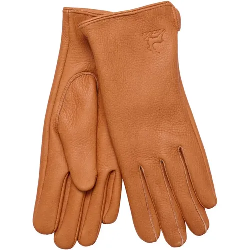 Elegant Deerskin Gloves in Cognac , female, Sizes: XL, L, M, S, 2XL - Notyz - Modalova