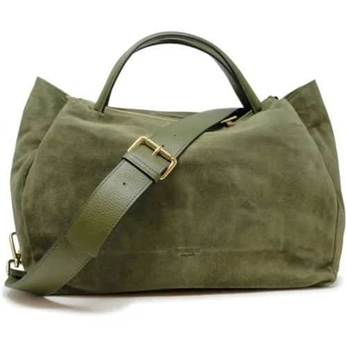 Grüne Leder-Schultertasche Fw24 - AVENUE 67 - Modalova