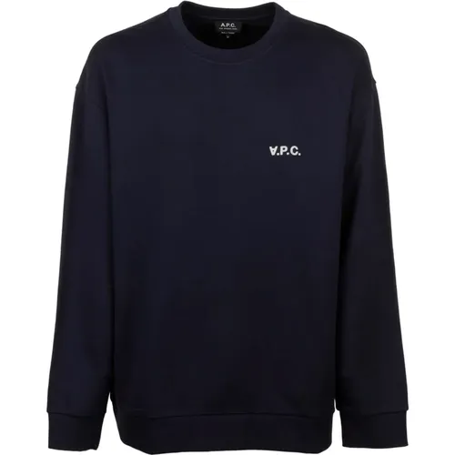 Navy stretch cotton oversize sweatshirt , male, Sizes: S - A.p.c. - Modalova