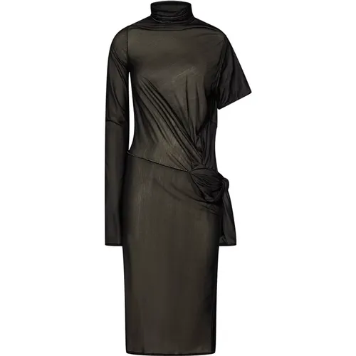 Schwarzes asymmetrisches Midi-Kleid - Maison Margiela - Modalova