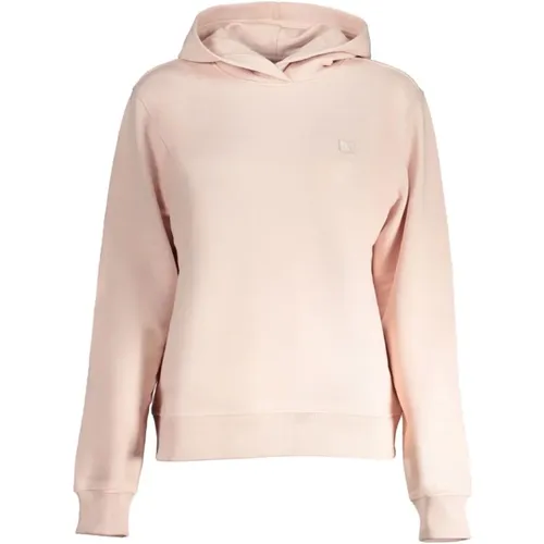 Gebürsteter Kapuzenpullover mit Logo-Applikation , Damen, Größe: L - Calvin Klein - Modalova