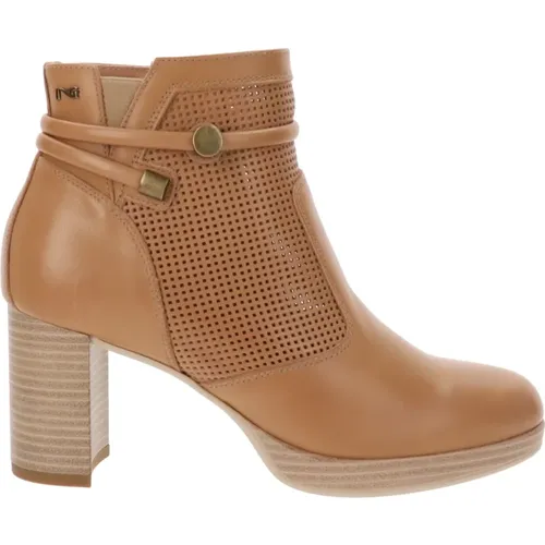 Leather Zip Closure Women's Ankle Boots , female, Sizes: 5 UK, 4 UK, 7 UK - Nerogiardini - Modalova