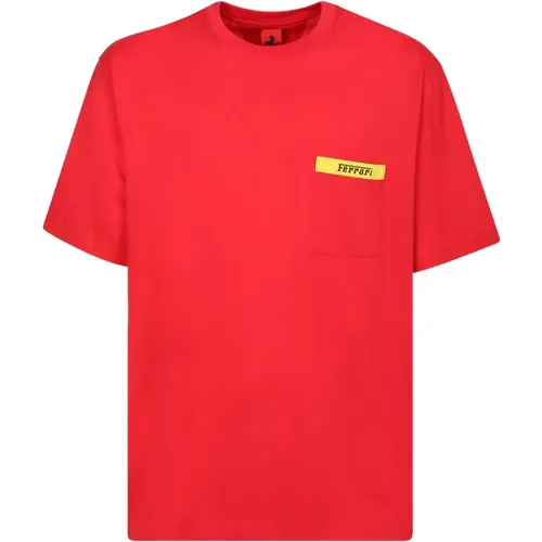 Sporty Style T-Shirt , male, Sizes: L, XL - Ferrari - Modalova