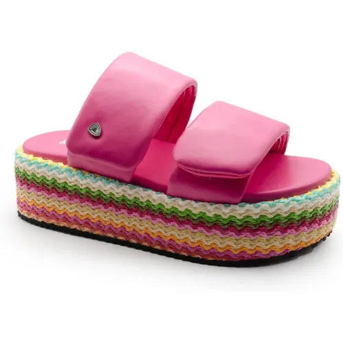 Fuchsia Womens Sandals Platform Style , female, Sizes: 6 UK, 5 UK, 7 UK, 4 UK - Blauer - Modalova