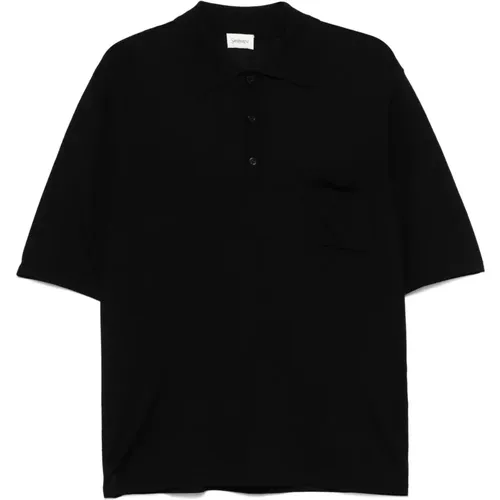 T-shirts and Polos with Cassandre Embroidery , male, Sizes: M, S, XL, L - Saint Laurent - Modalova