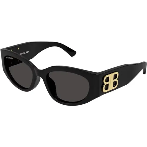 Grey Sunglasses Bb0324Sk Model , female, Sizes: 55 MM - Balenciaga - Modalova