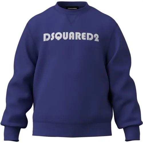 Blaue Pullover für Männer,Logo Crew-neck Sweatshirt - Dsquared2 - Modalova