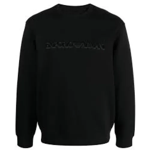 Schwarzer Logo-Sweatshirt - Emporio Armani - Modalova