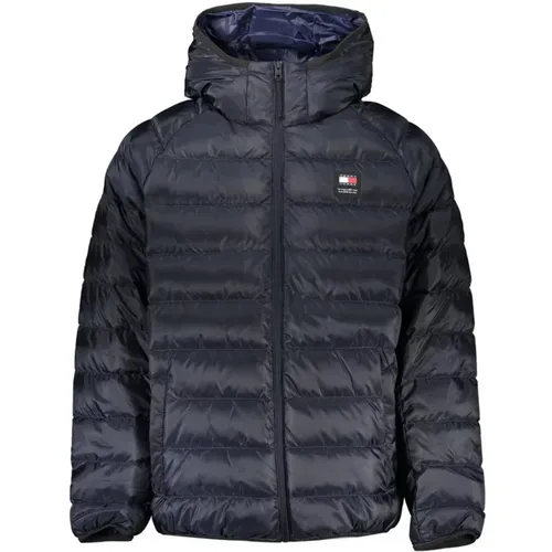 Polyester Hooded Jacket with Zip and Logo , male, Sizes: 2XL, M, L, XL - Tommy Hilfiger - Modalova