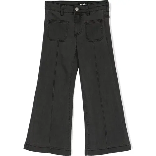 Schwarze Stonewashed Bootcut Jeans - Molo - Modalova