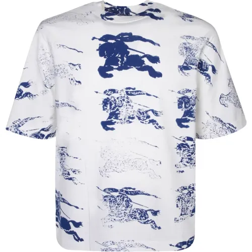 T-Shirt mit kontrastierendem Logo-Print - Burberry - Modalova