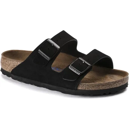 Schwarze Leder Sommer Pantoletten für Frauen , Damen, Größe: 41 EU - Birkenstock - Modalova