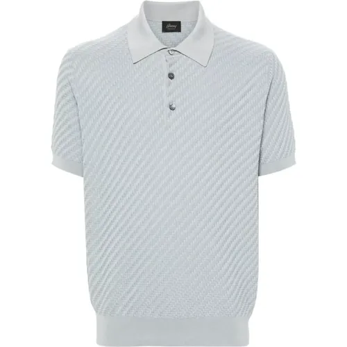 Knit polo with stand 3 buttons , male, Sizes: 2XL - Brioni - Modalova