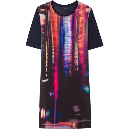 Reflektierendes Puddle Print Jersey Kleid , Damen, Größe: S - PS By Paul Smith - Modalova