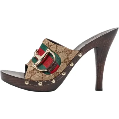 Pre-owned Canvas sandals , female, Sizes: 8 UK - Gucci Vintage - Modalova