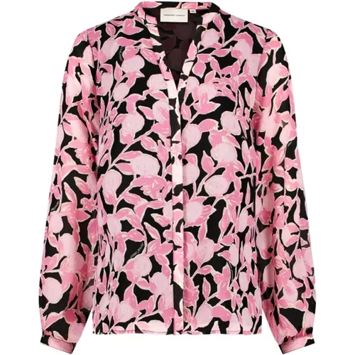 Blumiges Rosa V-Ausschnitt Bluse , Damen, Größe: S - Fabienne Chapot - Modalova