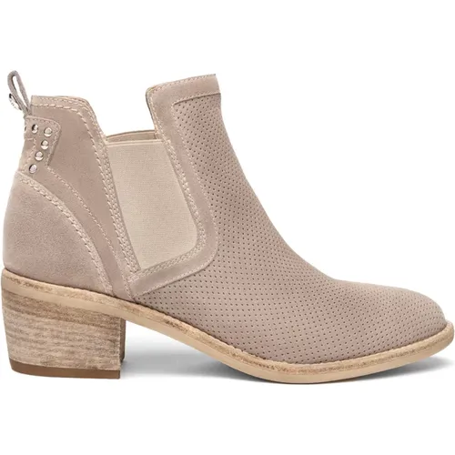 Stylish Dove Grey Suede Ankle Boots , female, Sizes: 3 UK, 2 UK, 4 UK, 7 UK - Nerogiardini - Modalova