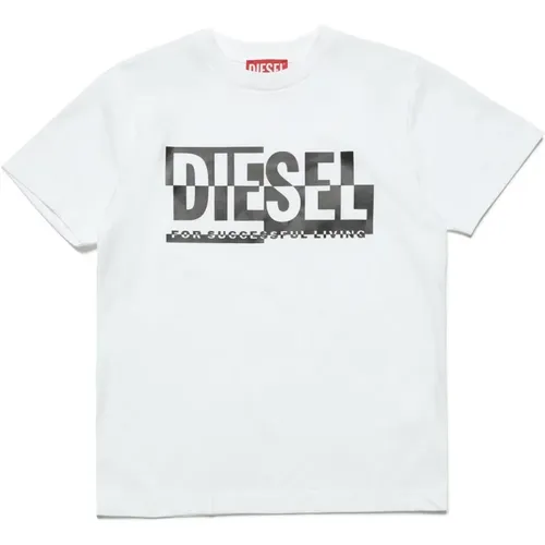 T-Shirt mit kontrastierendem Logo - Diesel - Modalova