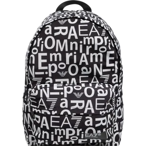 Rucksack mit Logo-Muster und mit Reißverschluss - Emporio Armani EA7 - Modalova