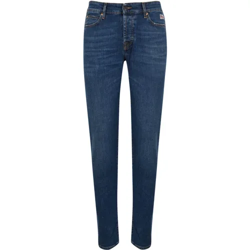 Schmale Passform Blaue Denim Hose - Roy Roger's - Modalova