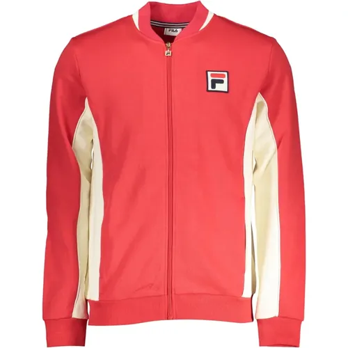 Zip Sweatshirt Seventies Style Contrast Details , male, Sizes: M, S - Fila - Modalova