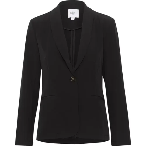 Klassische Celestsz Schwarze Blazer Jacke , Damen, Größe: 2XL - Saint Tropez - Modalova