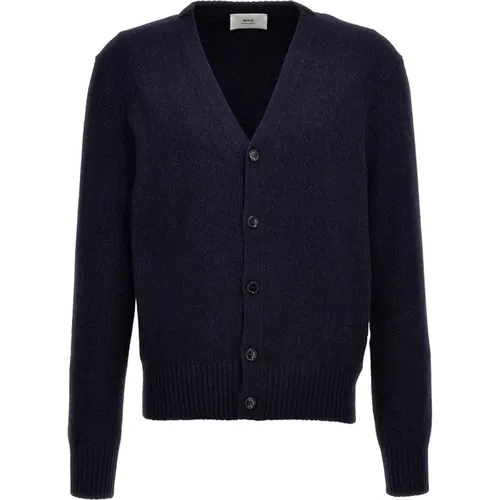 Classic Cardigan for Warmth and Style , male, Sizes: XL, L - Ami Paris - Modalova