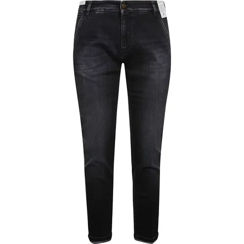 Black Denim Straight-Leg Jeans , male, Sizes: W29 - PT Torino - Modalova