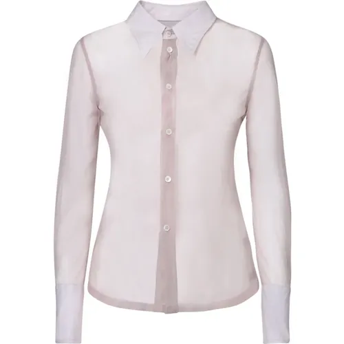 Pointed Collar Button-Up Shirt , female, Sizes: XS, 2XS - MM6 Maison Margiela - Modalova