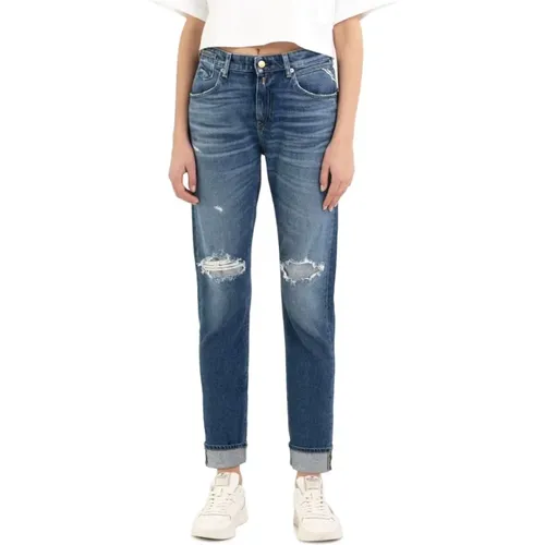 Boyfit Jeans Marty Dunkelblau - Replay - Modalova