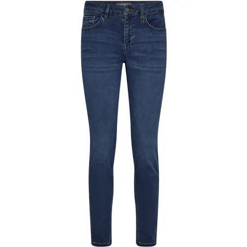 Slim-Fit High Rise Jeans with Embroidery , female, Sizes: W32, W27, W28 - MOS MOSH - Modalova