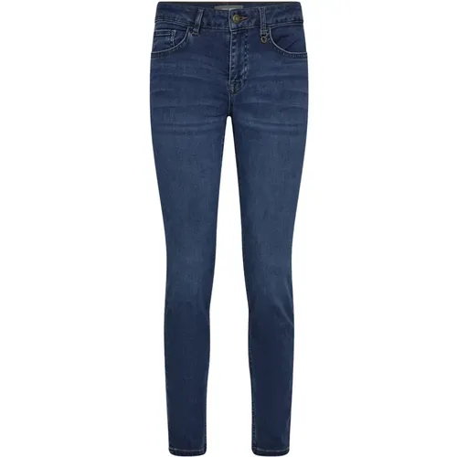 Slim-Fit High Rise Jeans with Embroidery , female, Sizes: W32, W30, W31, W27, W28, W25 - MOS MOSH - Modalova