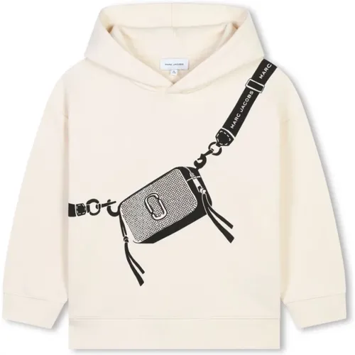 Cremeweißer Hoodie mit Print - Little Marc Jacobs - Modalova