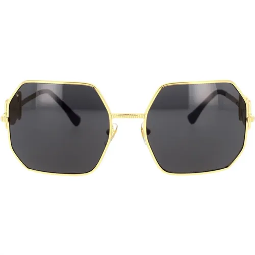 Sonnenbrille mit unregelmäßiger Form Ve2248 100287 - Versace - Modalova