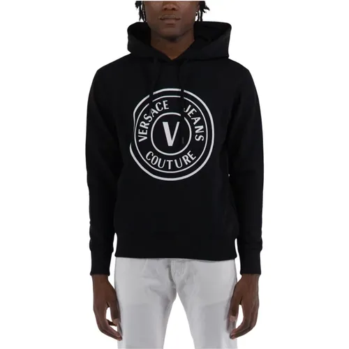 V Emblem Sweatshirt , male, Sizes: M, S, L - Versace Jeans Couture - Modalova