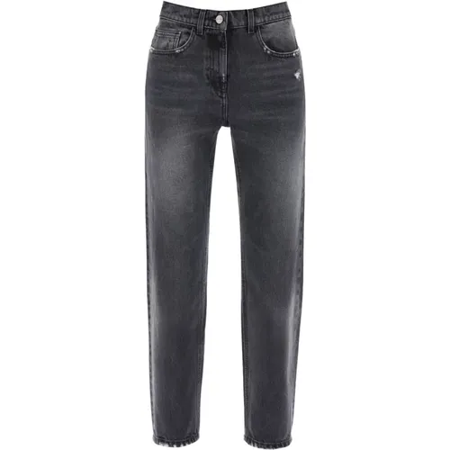 Straight Cut Jeans mit Vintage-Waschung , Damen, Größe: W27 - Palm Angels - Modalova
