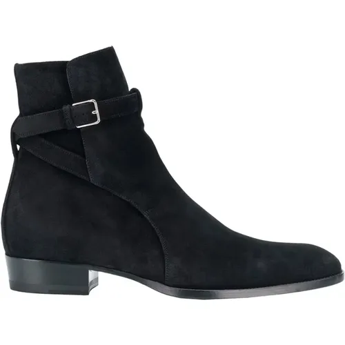 Suede Wyatt Jodhpur Ankle Boots - Saint Laurent - Modalova