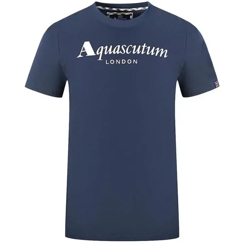 Cotton T-shirt with Union Jack flag , male, Sizes: L, XL, S - Aquascutum - Modalova