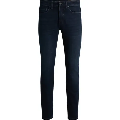 Delaware Slim Fit Jeans in blau-schwarzem Denim - Hugo Boss - Modalova