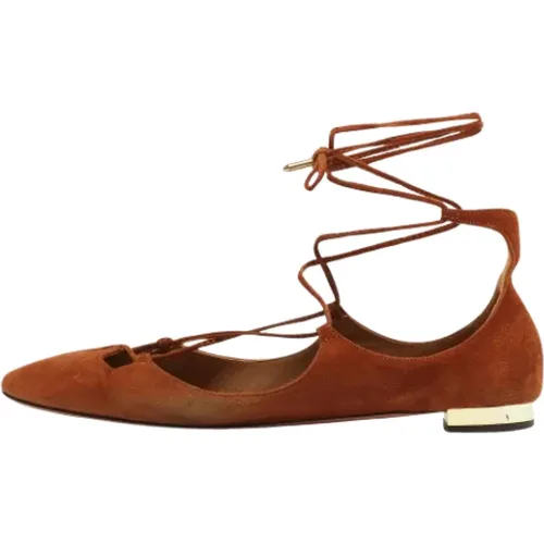 Pre-owned Wildleder flats , Damen, Größe: 39 EU - Aquazzura Pre-owned - Modalova