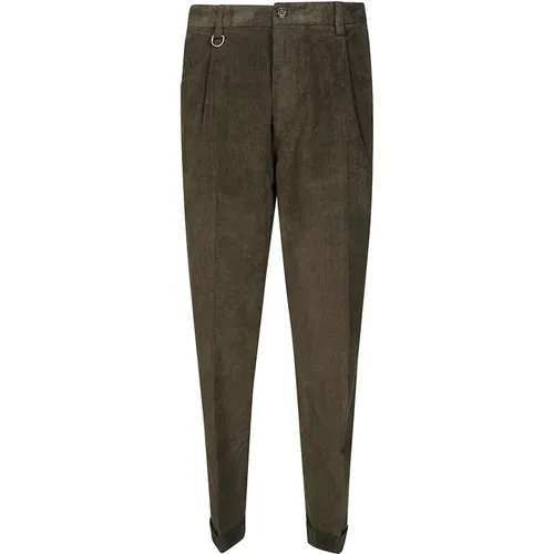 Velvet Pleated Pants , male, Sizes: XS, L, M - Paolo Pecora - Modalova