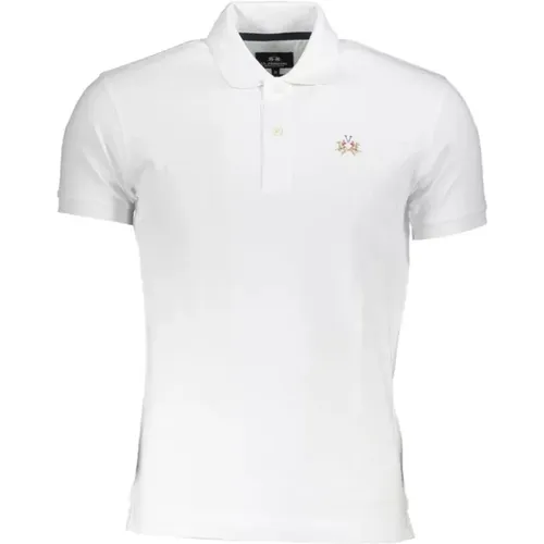 Weißes Slim Fit Polo Shirt mit Stickerei - LA MARTINA - Modalova