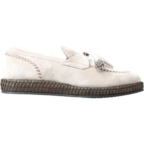 Suede Leather Mens Espadrilles , male, Sizes: 9 UK - Dolce & Gabbana - Modalova