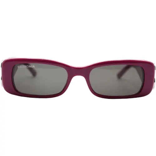 Rechteckige Sonnenbrille mit grauen Gläsern , Damen, Größe: ONE Size - Balenciaga - Modalova