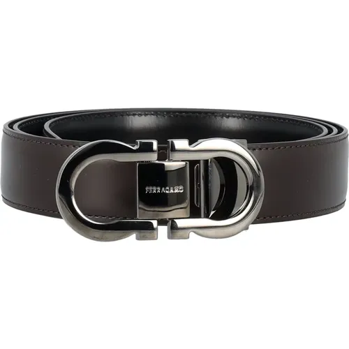 Double Adjustable Leather Belt , male, Sizes: 110 CM, 105 CM - Salvatore Ferragamo - Modalova