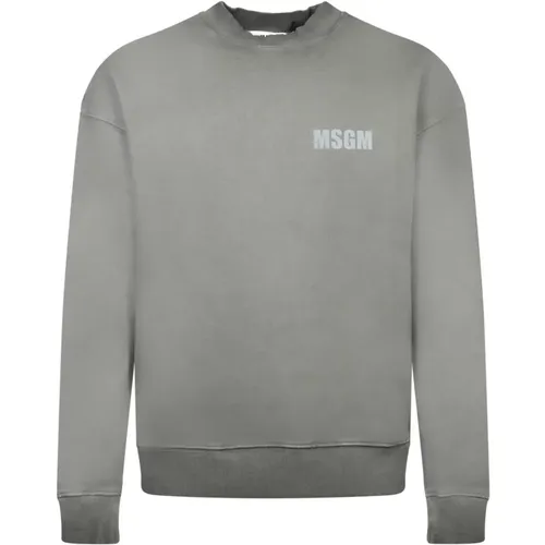 Grauer Sweatshirt Stilvoll Trendy , Herren, Größe: M - MSGM - Modalova