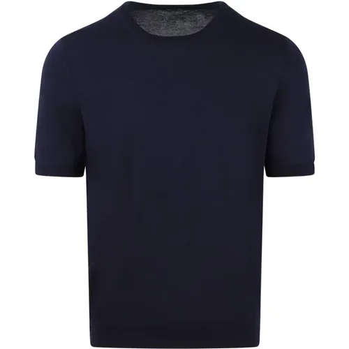 Baumwollstrick T-Shirt Ss24 Italien , Herren, Größe: M - Tagliatore - Modalova