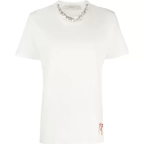 Crystal T-Shirt , female, Sizes: XS, S - Golden Goose - Modalova