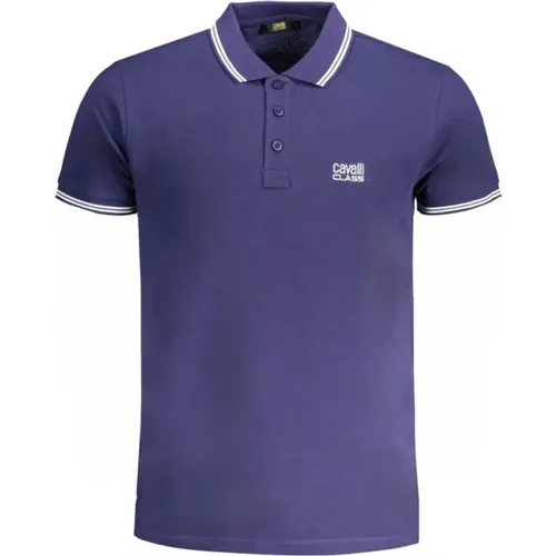 Cotton Polo Shirt with Embroidery , male, Sizes: L, XL, M, 2XL - Cavalli Class - Modalova