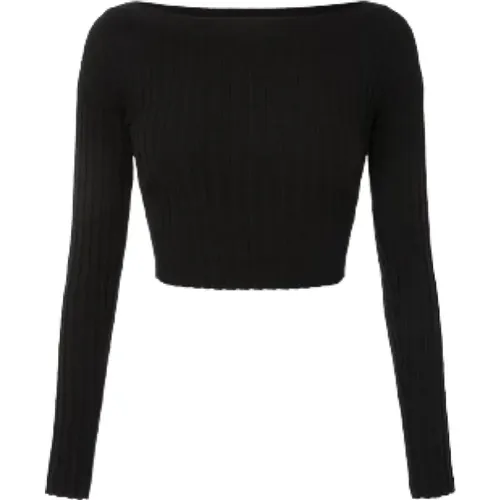 Ribbed Sweater Boat Neckline , female, Sizes: S, M, L - Elisabetta Franchi - Modalova